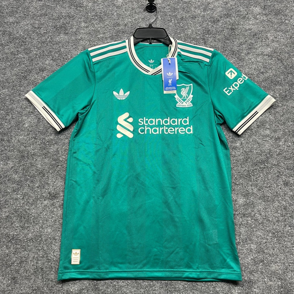 Liverpool FC Jersey Men Medium Sea Green Adidas Third Authentic Kit 24-25 Season